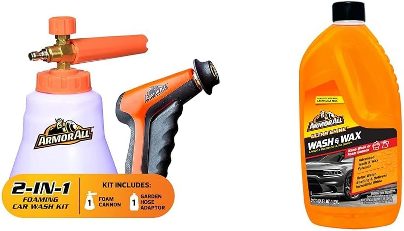 2-In-1 Foam Cannon Kit, Car Cleaning Kit Ultra Shine Car Wash and Car wax 