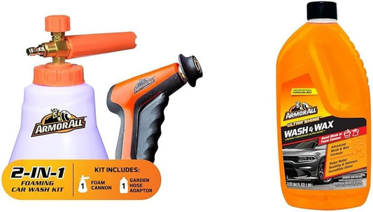 2-In-1 Foam Cannon Kit, Car Cleaning Kit Ultra Shine Car Wash and Car wax 